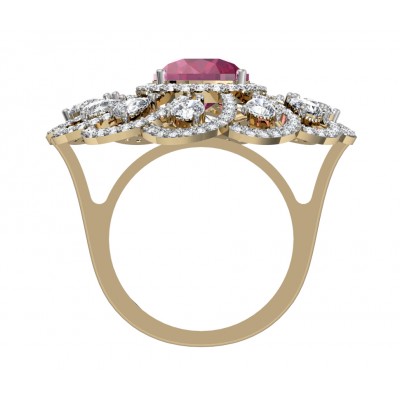 Enticing Ruby Diamond Cocktail Ring